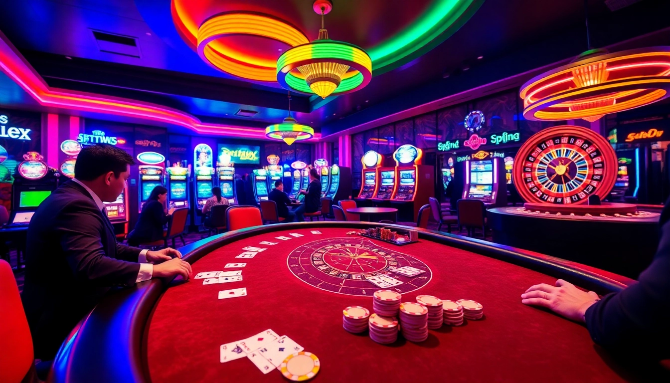 58win blackjack table scene showcasing intense gameplay with vibrant colors and excited players.