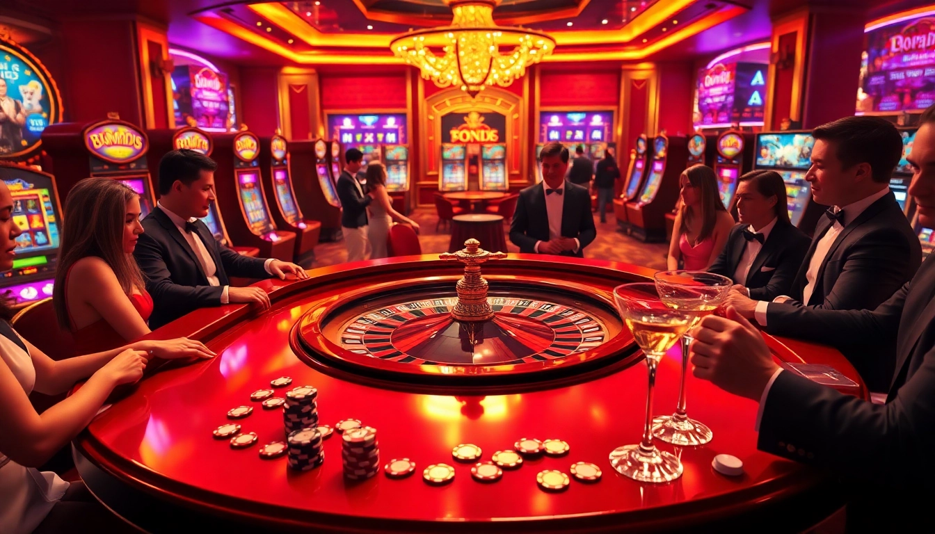 Players at go8.com casino enjoy a high-stakes roulette game with vibrant atmosphere.