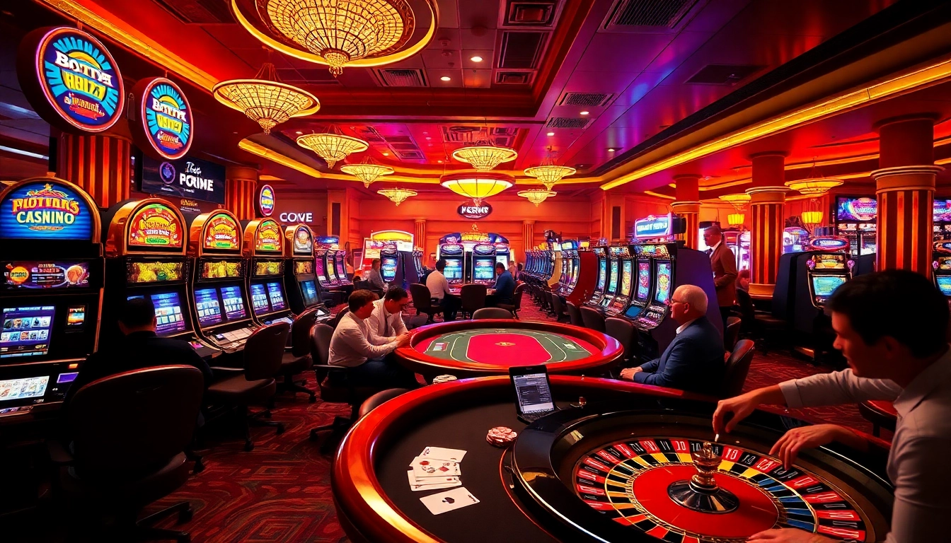 Experience the thrill of high-stakes games at PH222 with vibrant poker chips and slot machines.