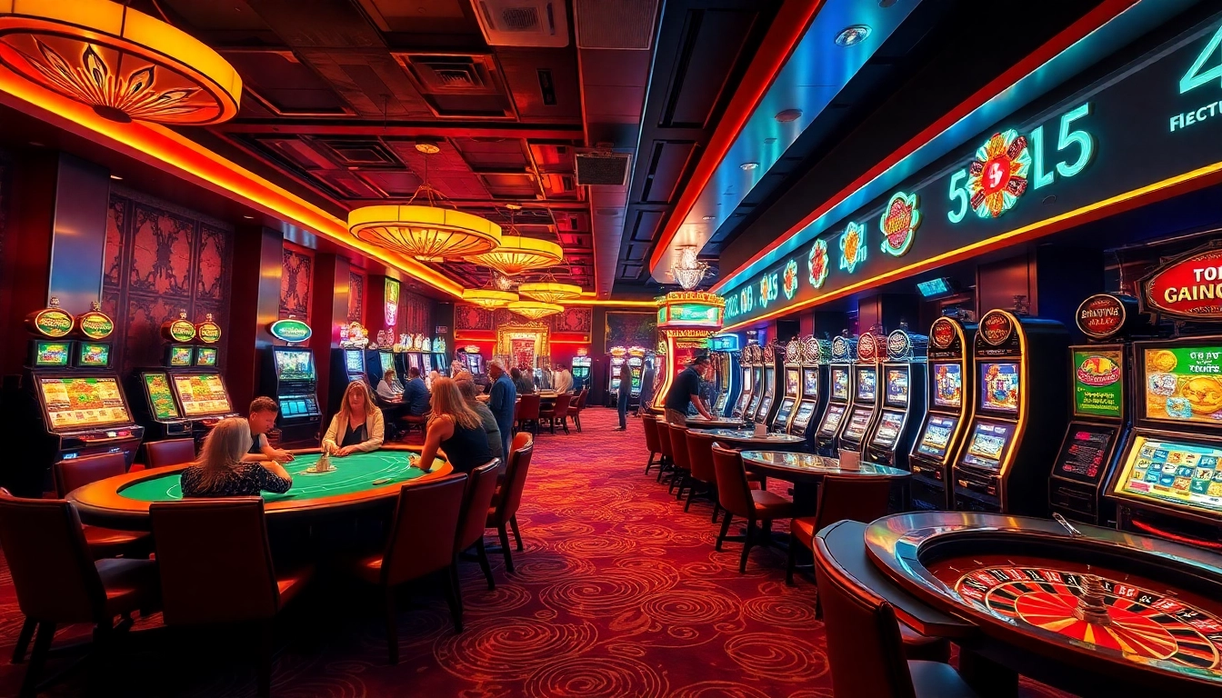 LC88's vibrant casino atmosphere showcases players at poker tables, spinning roulette wheels, and thrilling slot machines.